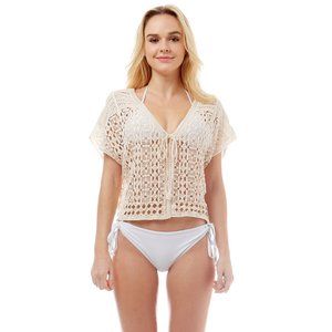 LOF Abstract Crochet Fishnet String Cover Up Vest